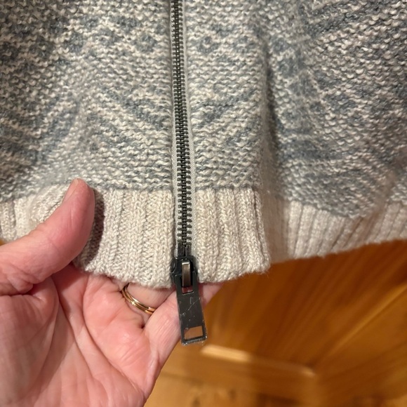 J.Jill Grey Jacquard Zip-Front Cardigan size small - Picture 5 of 11